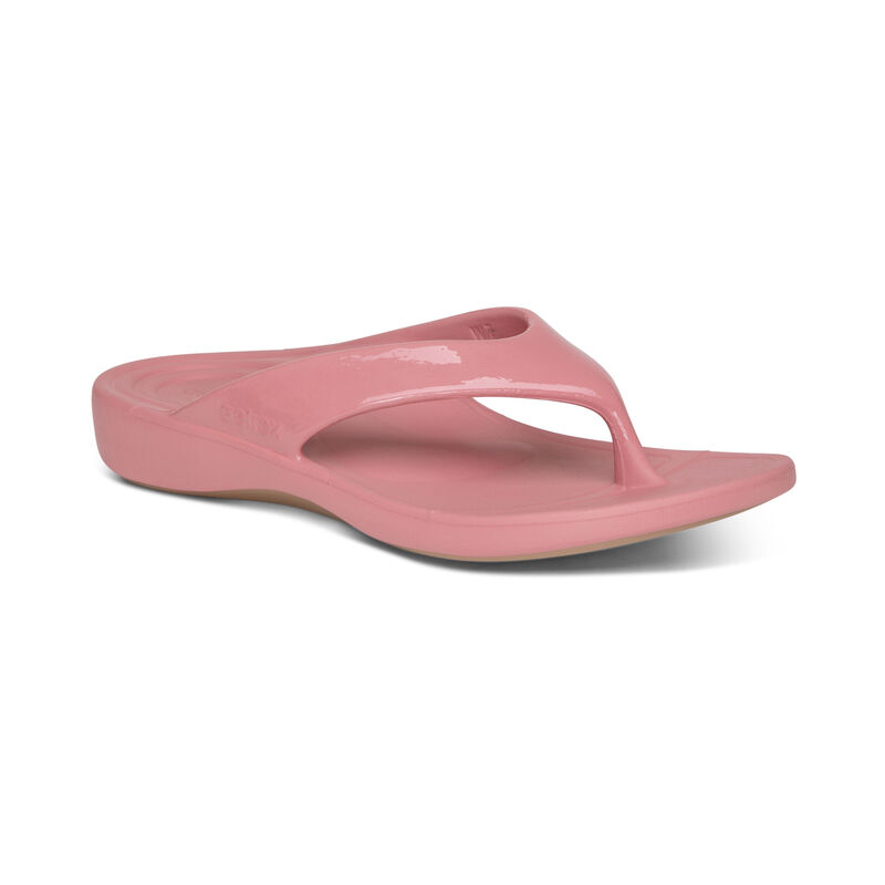 Aetrex Womens Maui Orthotic Flips Flip Flops Glossy Rose - NwsbzJEh3